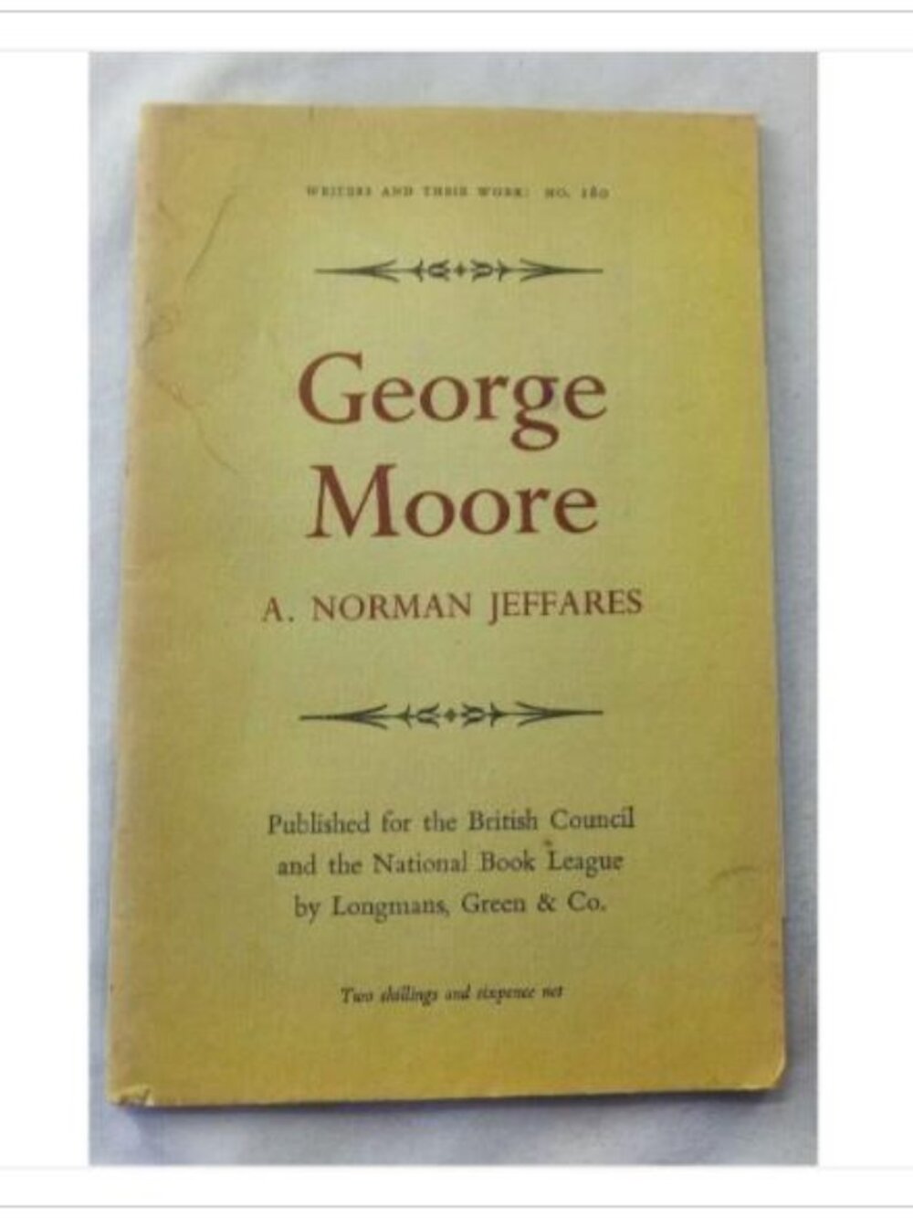 George Moore A. Norman Jeffares 1965 First Edition Paperback Book Vintage Novel